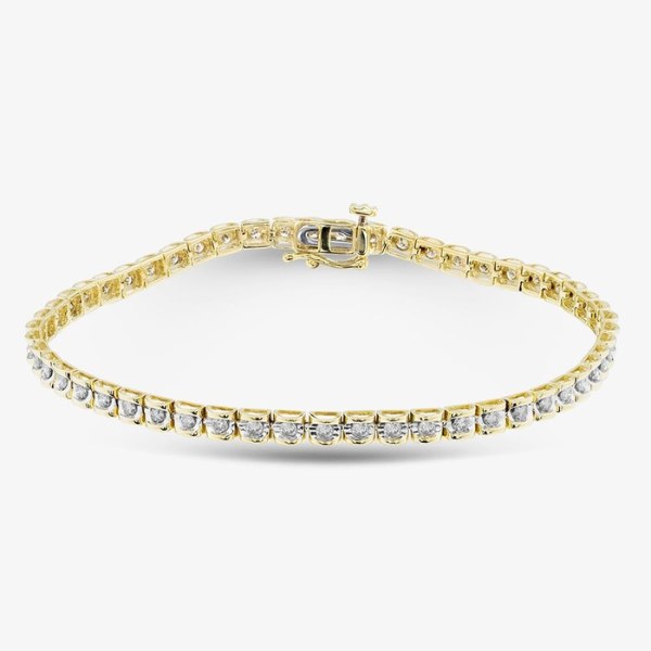 T.H.Baker_9ct_Yellow_Gold_Brilliant_Cut_Diamond_Tension Set Tennis_Bracelet